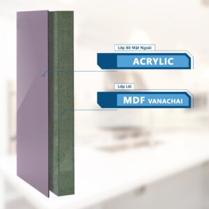 Cánh tủ cốt MDF Vanachai + Bề mặt Acrylic đơn sắc NOLINE